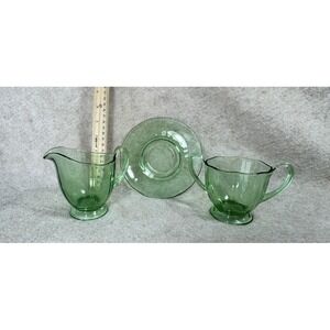Vintage Green Glassware‎ Set of 3